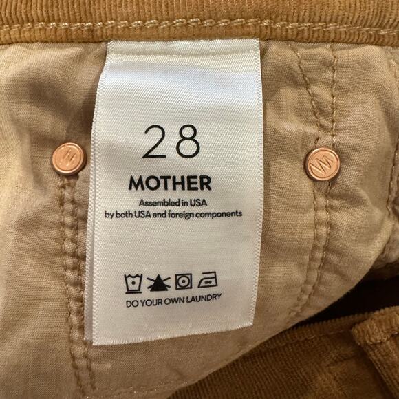 NWT Mother The Weekender High Rise Flare Corduroy Pants Tobacco Brown Size 28 - Picture 7 of 10